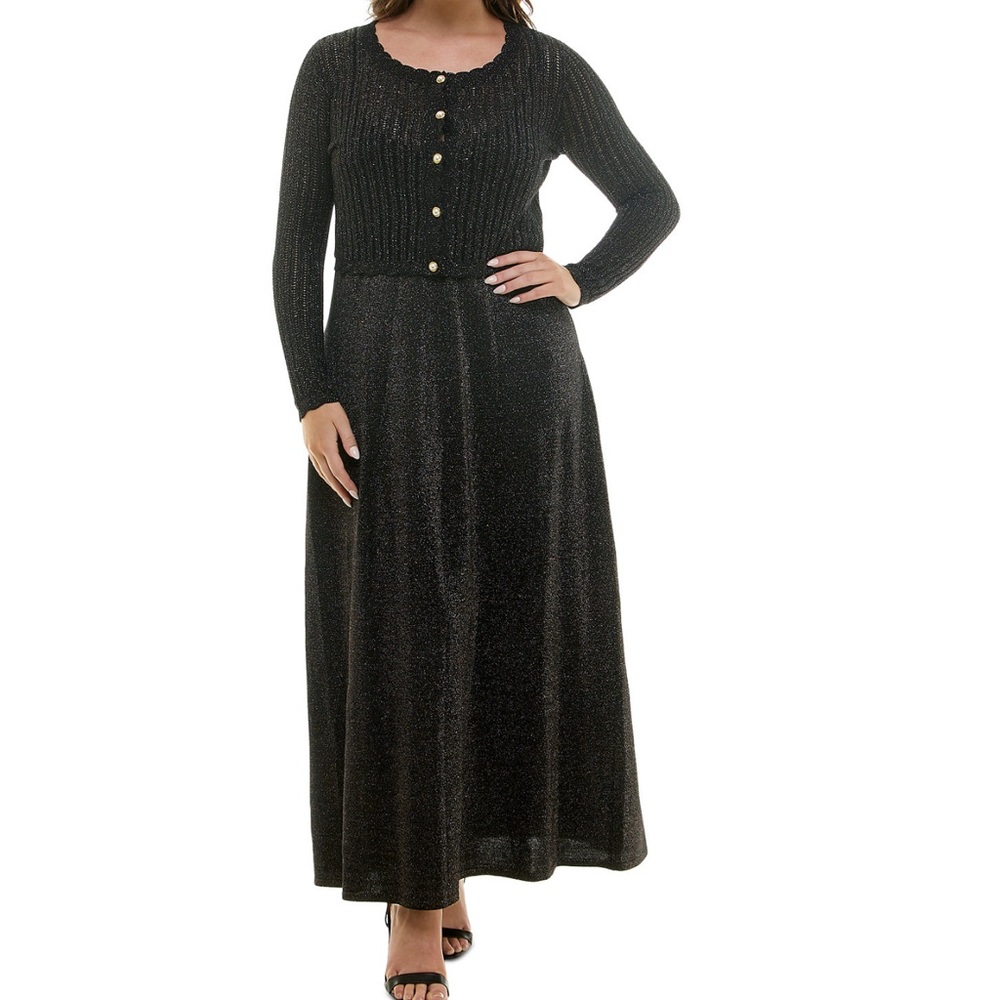 Black Sparkle Cardigan & Dress Set